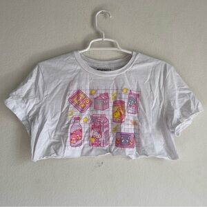 Hello Kitty cropped Sanrio graphic tee in pink and white